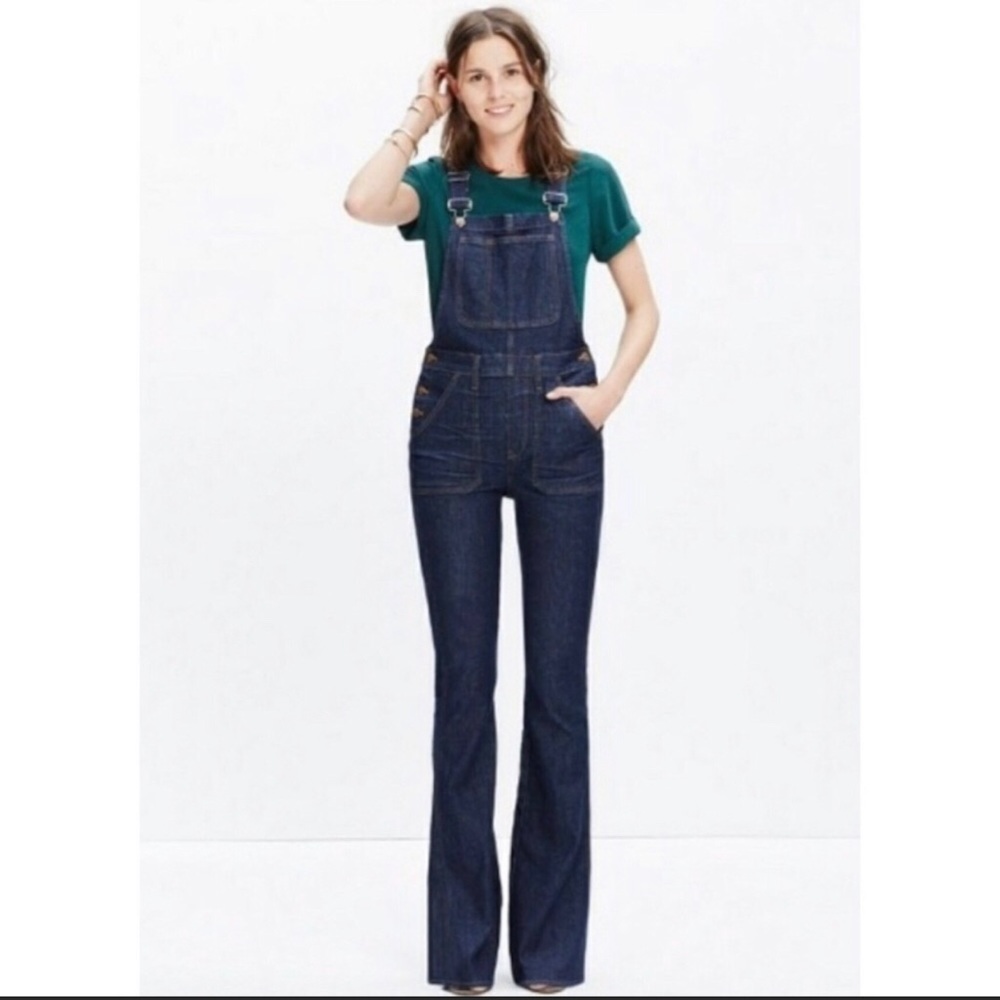 XS Madewell flea market dark denim overalls